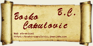 Boško Capulović vizit kartica